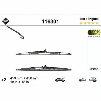 SWF DAS ORIGINAL SET 116301 Spazzola Tergi Subito Disponibile