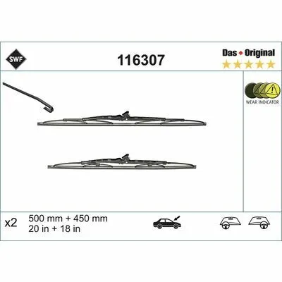 SWF DAS ORIGINAL SET 116307 Spazzola Tergi Reso Gratuito