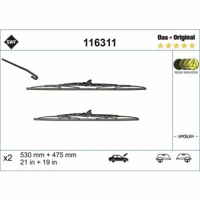 Prezzo Conveniente SWF DAS ORIGINAL SET 116311 Spazzola Tergi