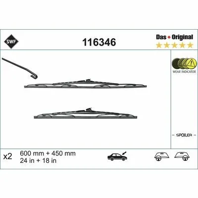 SWF DAS ORIGINAL SET 116346 Spazzola Tergi Solo Oggi