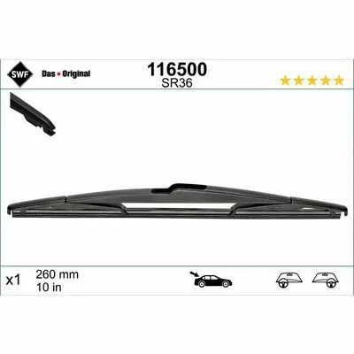 Vendita Finale SWF DAS ORIGINAL REAR 116500 Spazzola Tergi