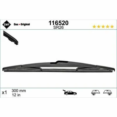 SWF DAS ORIGINAL REAR 116520 Spazzola Tergi Spedizione Espresso
