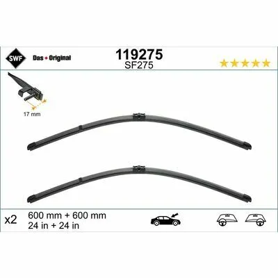 SWF Original Visioflex Set 119275 Spazzola Tergi Nuovo Arrivo