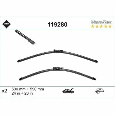 SWF ORIGINAL VISIOFLEX SET 119280 Spazzola Tergi Occasione