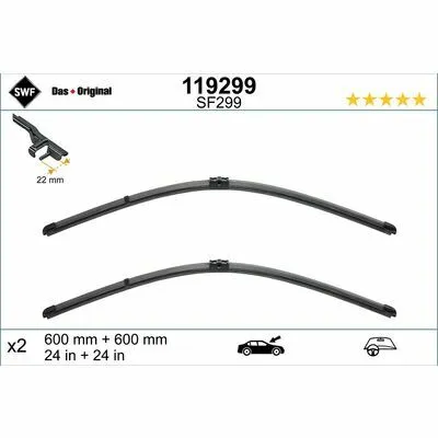 Promo Stagionale SWF DAS ORIGINAL SET 119299 Spazzola Tergi