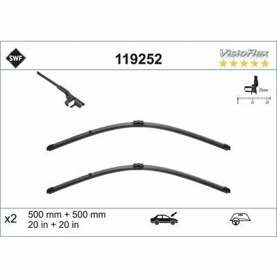 Prezzo Ridotto SWF Original Visioflex Set 119252 Spazzola Tergi