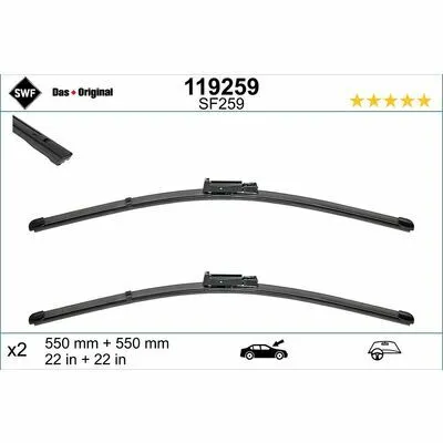 SWF Original Visioflex Set 119259 Spazzola Tergi Occasione Imperdibile