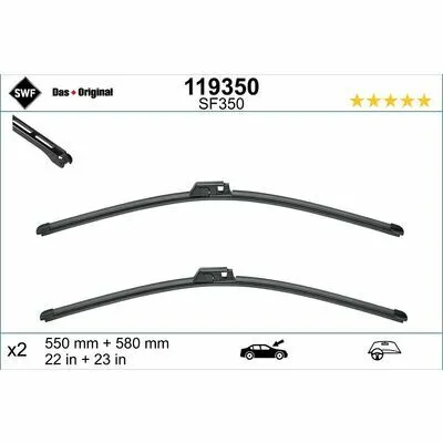 Promozione SWF Original Visioflex Set 119350 Spazzola Tergi