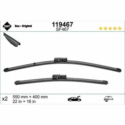 SWF Original Visioflex Set 119467 Spazzola Tergi Pagamento Sicuro