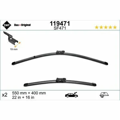 Compra Oggi Stesso SWF Original Visioflex Set 119471 Spazzola Tergi
