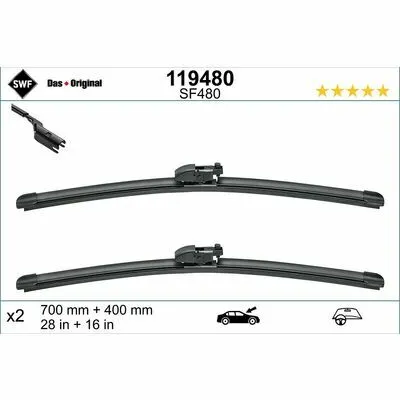 SWF Original Visioflex Set 119480 Spazzola Tergi Ordina Subito