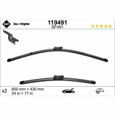 Subito Disponibile SWF DAS ORIGINAL SET 119491 Spazzola Tergi
