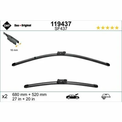 SWF Original Visioflex Set 119437 Spazzola Tergi Miglior Prezzo