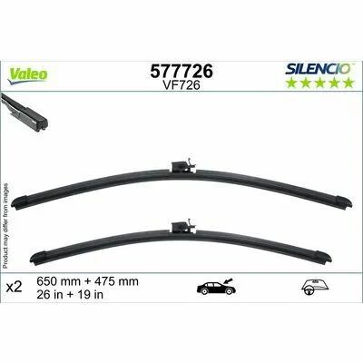 Pagamento Sicuro VALEO SILENCIO FLAT BLADE SET 577726 Spazzola Tergi