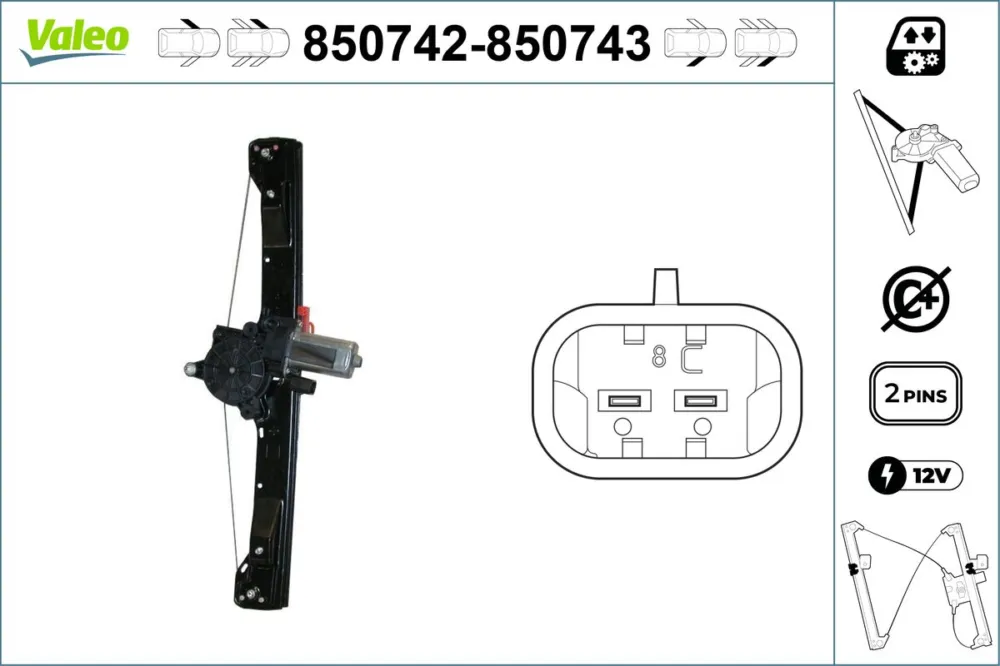 Prezzo Di Fabbrica VALEO 850742 - Alzacristallo ATP Autoricambi
