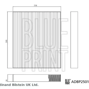 BLUE PRINT ADBP250118 - Filtro, Aria abitacolo ATP Autoricambi Esclusivo