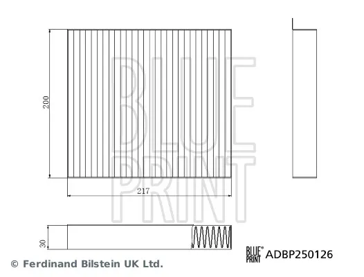 BLUE PRINT ADBP250126 - Filtro, Aria abitacolo ATP Autoricambi Ultime Pezzi