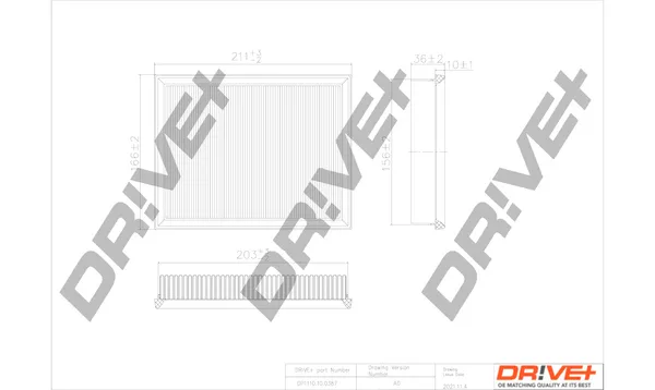 Dr!ve+ DP1110.10.0387 - Filtro aria ATP Autoricambi Ultima Occasione