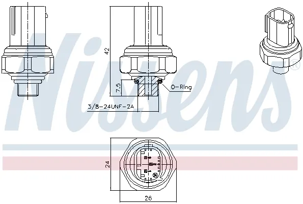 Consegna Rapida NISSENS 301070 - Interruttore a pressione, climatizzatore ATP Autoricambi