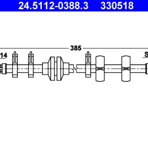 Super Prezzo ATE 24.5112-0388.3 - Flessibile del freno ATP Autoricambi