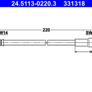 ATE 24.5113-0220.3 - Flessibile del freno ATP Autoricambi Subito Disponibile