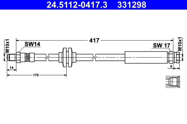 ATE 24.5112-0417.3 - Flessibile del freno ATP Autoricambi Non Perdere