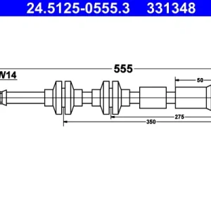 ATE 24.5125-0555.3 - Flessibile del freno ATP Autoricambi Bestseller