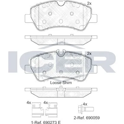 ICER 142116 Kit Pastiglie Freno, Freno a Disco Compra Online