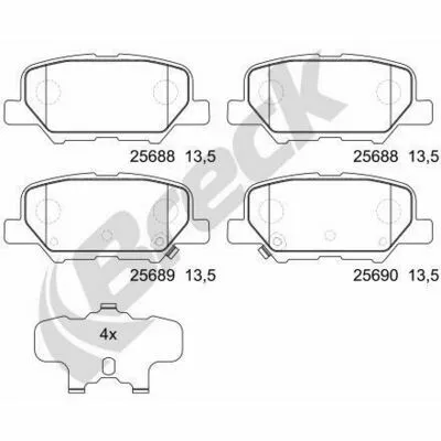 BRECK 25688 00 702 00 Kit Pastiglie Freno, Freno a Disco A Buon Prezzo