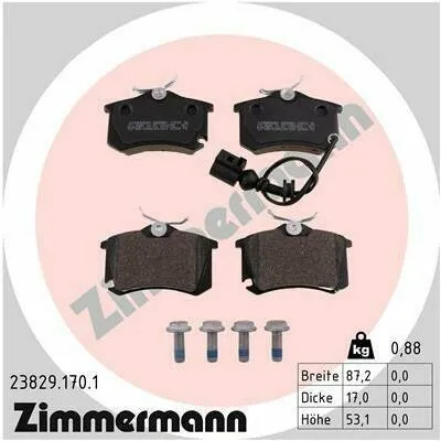 Ultimissimo Modello ZIMMERMANN 23829.170.1 Kit Pastiglie Freno, Freno a Disco