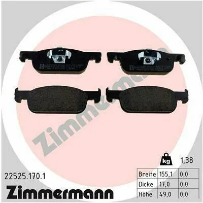ZIMMERMANN 22525.170.1 Kit Pastiglie Freno, Freno a Disco Compra Online