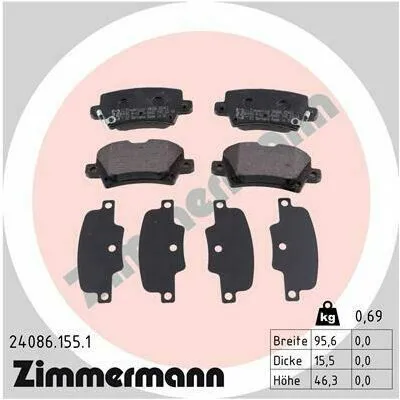 Economico ZIMMERMANN 24086.155.1 Kit Pastiglie Freno, Freno a Disco