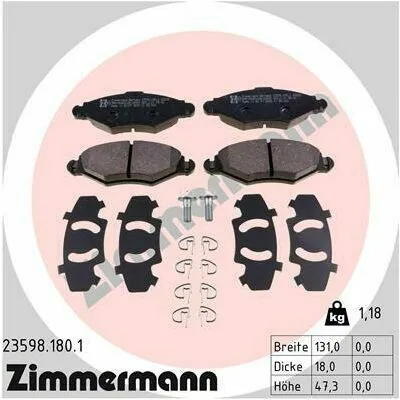 Prezzo Di Fabbrica ZIMMERMANN 23598.180.1 Kit Pastiglie Freno, Freno a Disco