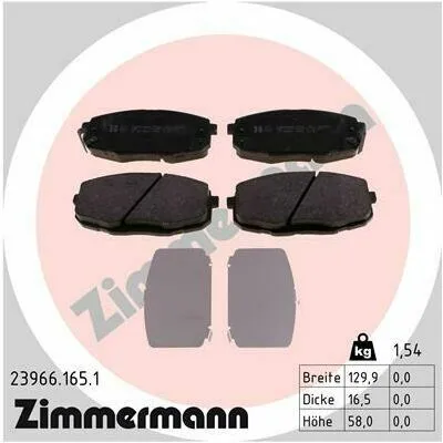 ZIMMERMANN 23966.165.1 Kit Pastiglie Freno, Freno a Disco Ordina Subito