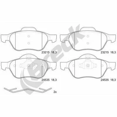 BRECK 24535 00 701 00 Kit Pastiglie Freno, Freno a Disco Offerta Limitata