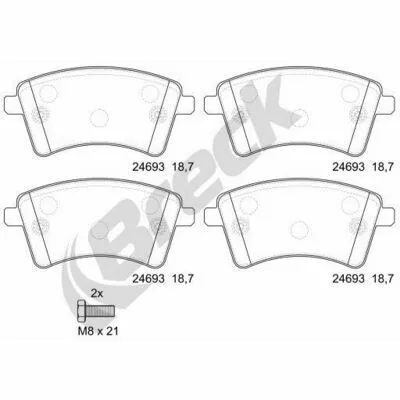 Prezzo Scontato BRECK 24693 00 701 00 Kit Pastiglie Freno, Freno a Disco