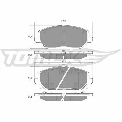 Ultimissimo Modello TOMEX BRAKES TX 19-59 Kit Pastiglie Freno, Freno a Disco