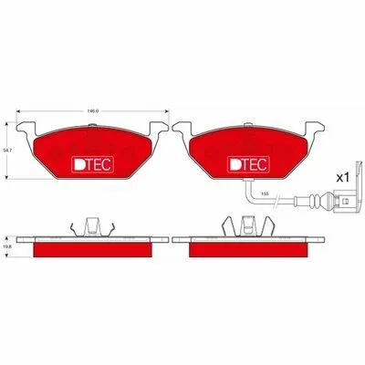 TRW DTEC COTEC GDB1386DTE Kit Pastiglie Freno, Freno a Disco Ultime Pezzi