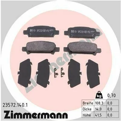 Offerta Del Giorno ZIMMERMANN 23572.140.1 Kit Pastiglie Freno, Freno a Disco