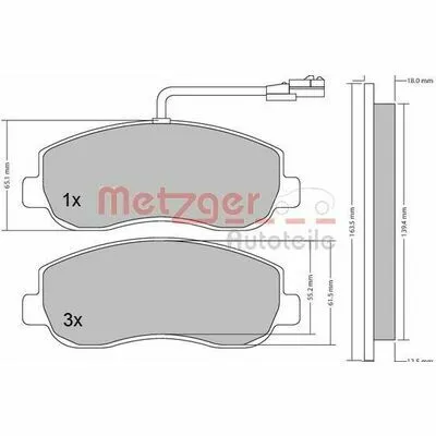 Prezzo Ridotto METZGER 1170148 Kit Pastiglie Freno, Freno a Disco