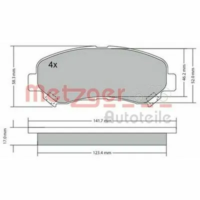 Offerta Speciale METZGER 1170093 Kit Pastiglie Freno, Freno a Disco