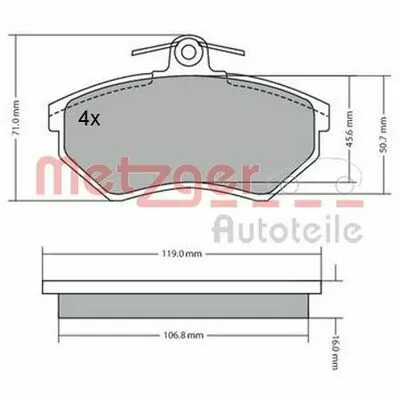 METZGER 1170095 Kit Pastiglie Freno, Freno a Disco Must-Have
