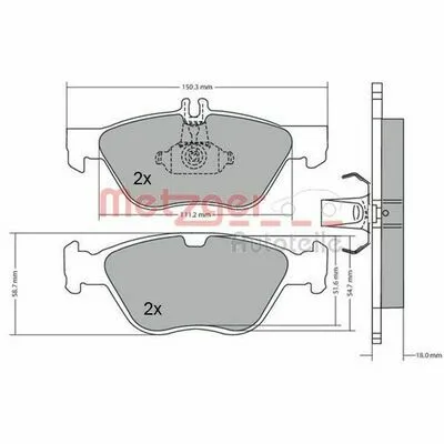 Quantità Limitata METZGER 1170065 Kit Pastiglie Freno, Freno a Disco