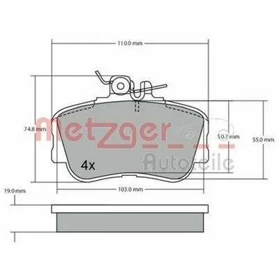 METZGER 1170069 Kit Pastiglie Freno, Freno a Disco Offerta