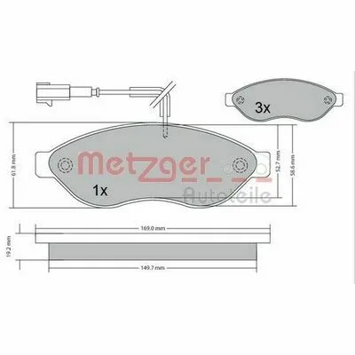METZGER 1170073 Kit Pastiglie Freno, Freno a Disco Ultima Occasione