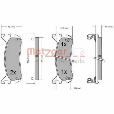 METZGER 1170431 Kit Pastiglie Freno, Freno a Disco Novità