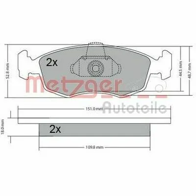 Ultime Pezzi METZGER 1170249 Kit Pastiglie Freno, Freno a Disco