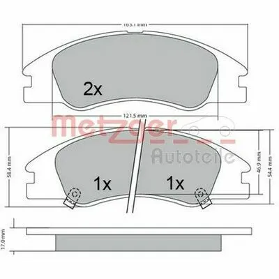 METZGER 1170540 Kit Pastiglie Freno, Freno a Disco Ordina Subito