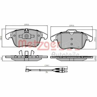 Direttamente Dal Produttore METZGER GREENPARTS 1170773 Kit Pastiglie Freno, Freno a Disco