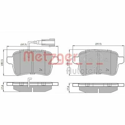 Direttamente Dal Produttore METZGER 1170839 Kit Pastiglie Freno, Freno a Disco